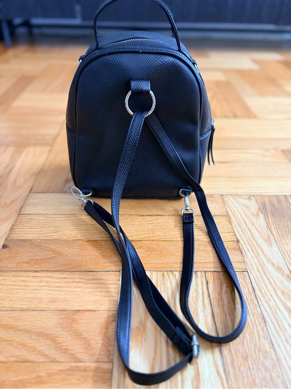 Primark Black Quilted Mini Backpack